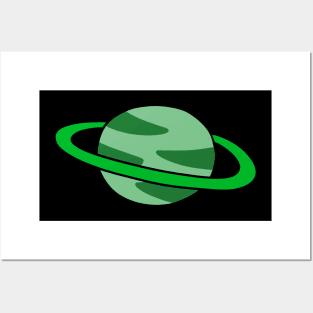 Green Ringed Planet Posters and Art